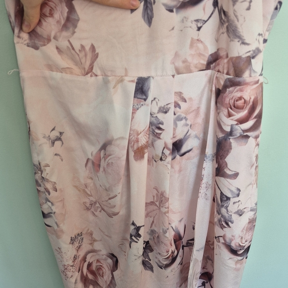 Suzy Shier Women's Romantic Feminine Pink Floral Halter Rose Dress Size M - Picture 4 of 9